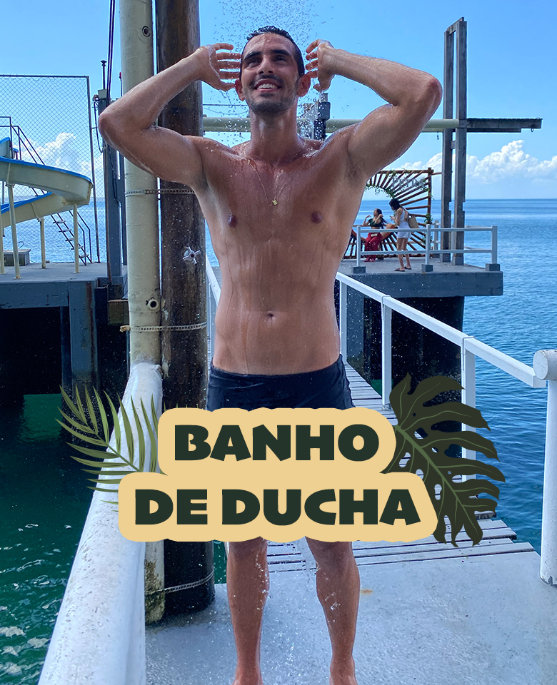 No Mahi Mahi Salvador tem banho de ducha e banho de mar
